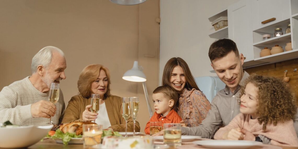 A Family Eating Together